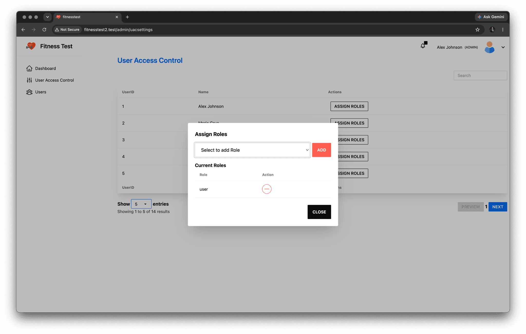 Admin - User Access Control