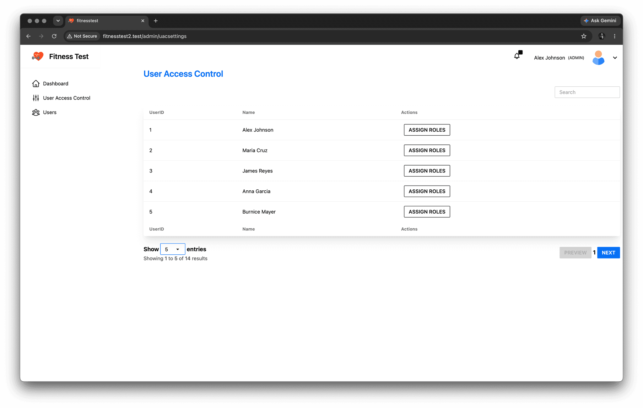 Admin - User Access Control