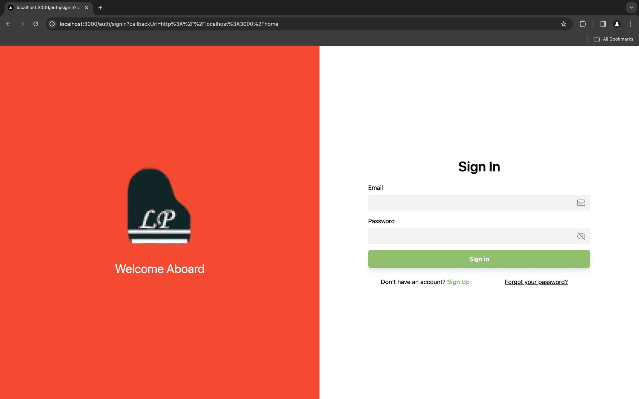 Sign In Page